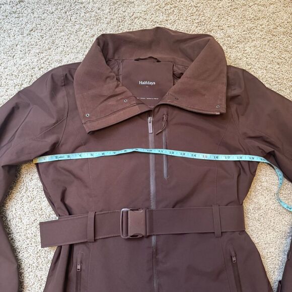 Halfdays Aston Jacket Belted Ski Jacket Brown Spiked Cocoa Small Waterproof - Picture 7 of 12